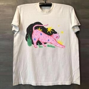 Panther White Cotton T Shirt